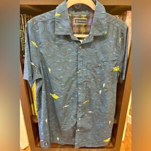 William Murray Performance Golf Polo Submarine Scuba Ocean Wave Print Men’s S